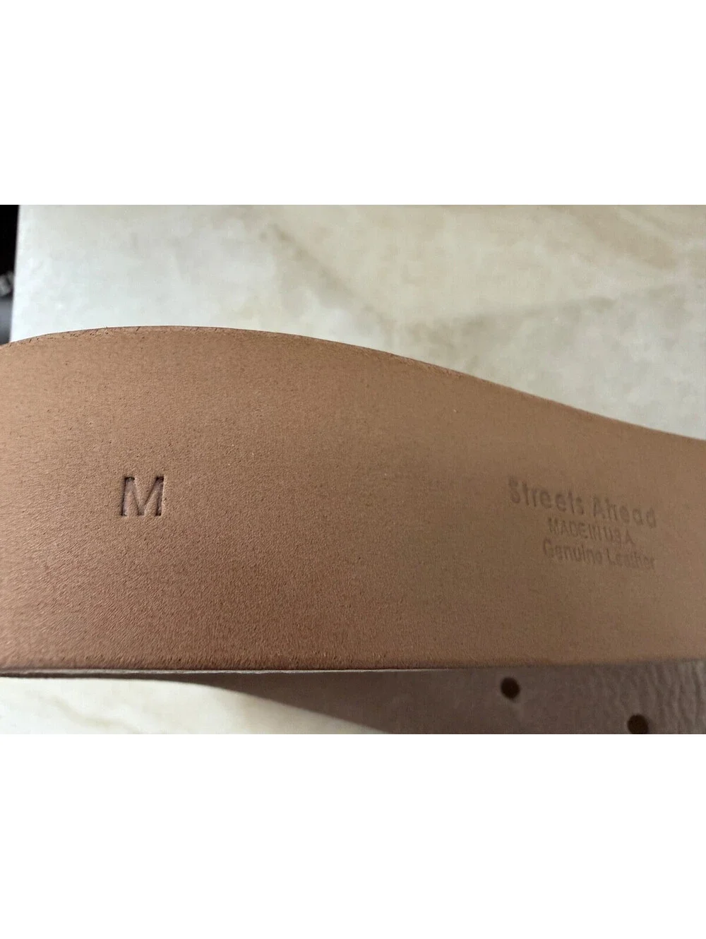 Streets Ahead Taupe Leather Belt Size M 39